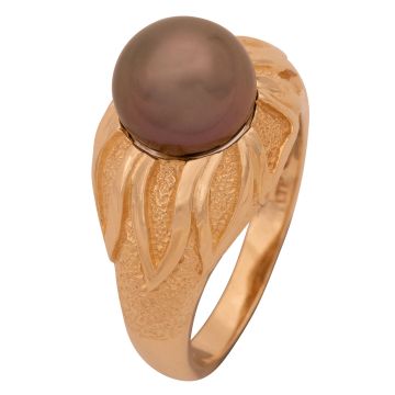 Eleganter Damenring mit dunkler Zuchtperle