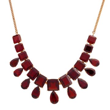 Pompöses Collier mit 22 Granatsteinen in verschiedenen Formen