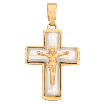 Prachtvoller Kreuzanhänger in 585er Bicolour Gold!