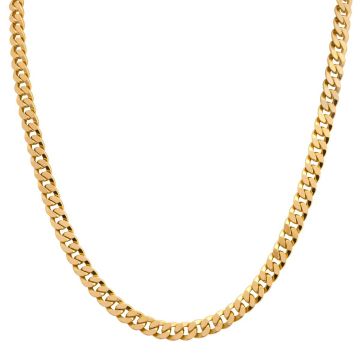 Massive Flachpanzerkette – Unisex – 585er Gold  -  42 cm Länge