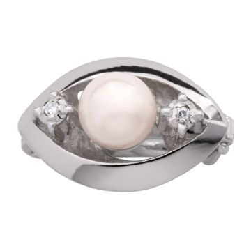 Perlkettenverkürzer in Weißgold mit Diamanten und Süßwasserperle