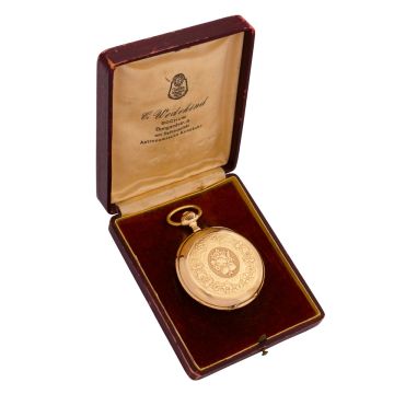 Traumhafte Taschenuhr mit floralem Dekor – 585er Gold