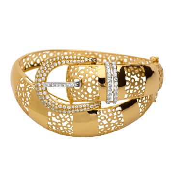 Traumhafter Armreif in Form eines dekorativen Gürtels – 750er Gold