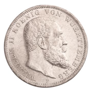 Antike Silbermünze – 3 Mark – Wuerttemberg