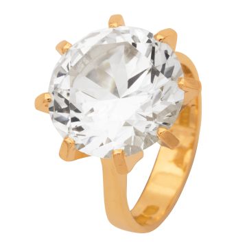 Cocktailring in 750er Gold mit funkelndem Stein