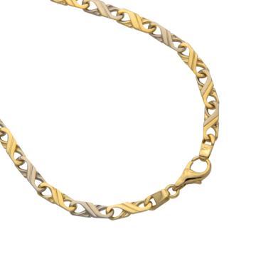 Bicolour Dollar Kette in 585er Gold