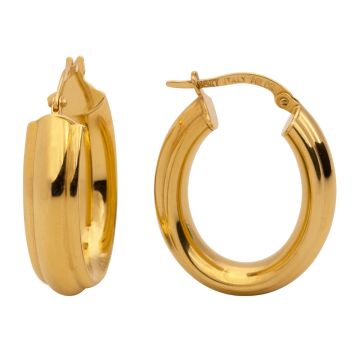 750er Gold Creolen in schicker ovaler Form 