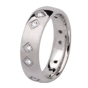 Bandring mit 12 Brillanten – 585er Weißgold