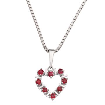 Herzanhänger mit Rubinen – Venezianerkette