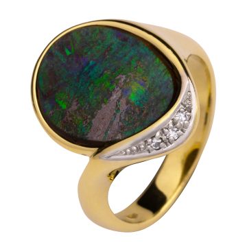 Ausdrucksvoller Damenring mit Opal und Brillanten