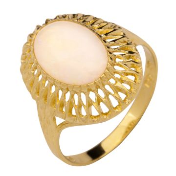 Feiner Damenring mit Opal in 585er Gelbgold