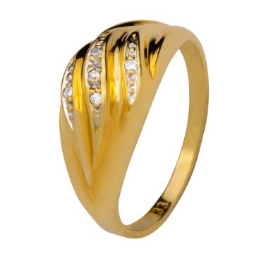 Hübscher Damenring in Gelbgold mit 5 Diamanten