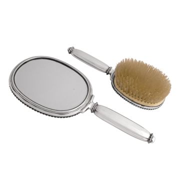 Antikes zweiteiliges Frisierset in 835er Silber