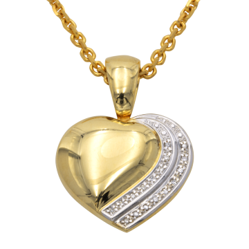 Clip Anhänger Herz mit Diamanten – inkl. Ankerkette