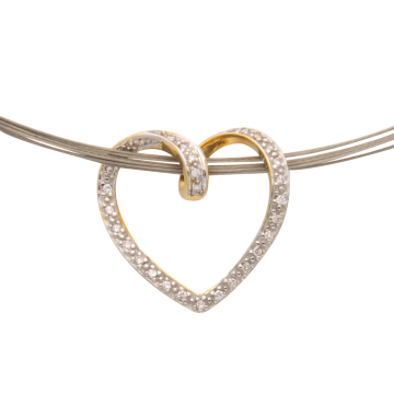 Herzanhänger mit Diamanten inkl. Halskette