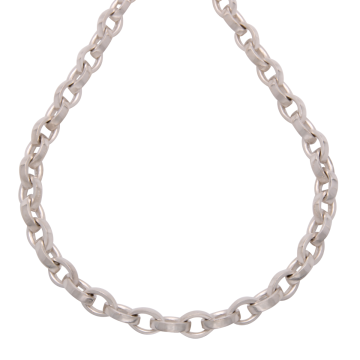 Silberne Ankerkette in Navetteform