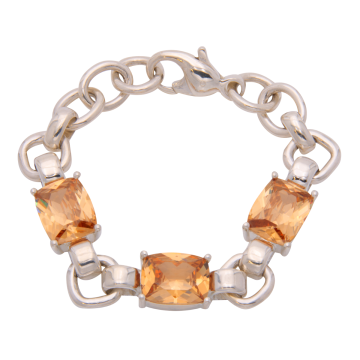 Massives Silberarmband mit Farbsteinen