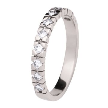 Memoire Ring in 585er Weißgold mit 10 Brillanten