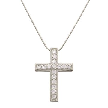 Silberner Kreuzanhänger mit Kette