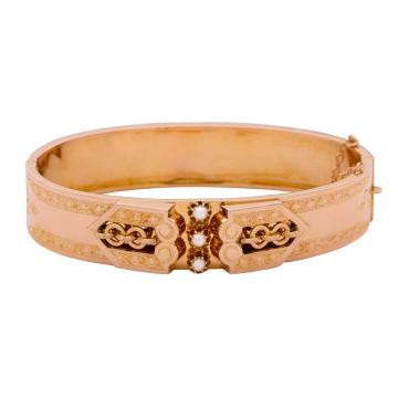 Beeindruckender Biedermeier-Armreif in 585er Gold