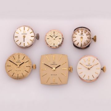 6 mechanische Uhrwerke OMEGA 1961-1977