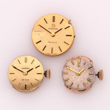 3 mechanische Uhrwerke OMEGA 1964-1971