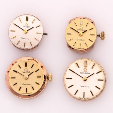 4 mechanische Uhrwerke OMEGA Genève 1966-1971