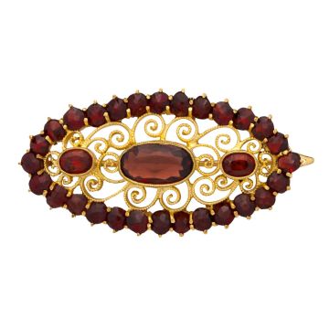 Zauberhafte Brosche mit Granatsteinen