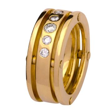 Massiver Damenring mit 5 Brillanten