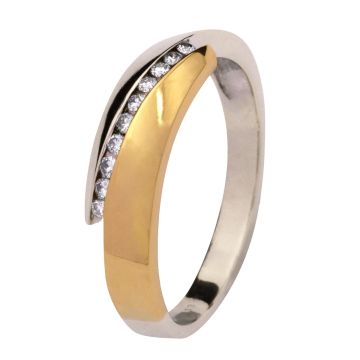 Moderner Damenring mit 10 Brillanten