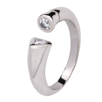 Spannender Silberring mit Zirkonia