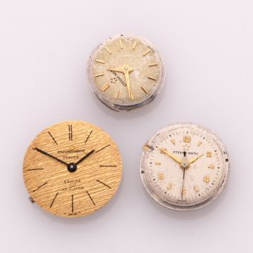 3 Automatik-Uhrwerke ETERNA für Damenuhren, 1950-51, 1960-61 und 1967