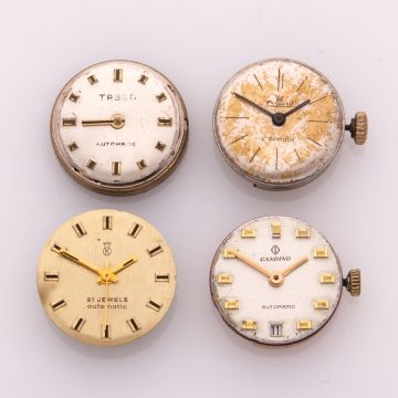 4 Automatik-Uhrwerke für Damenuhren ETA 1964-1972