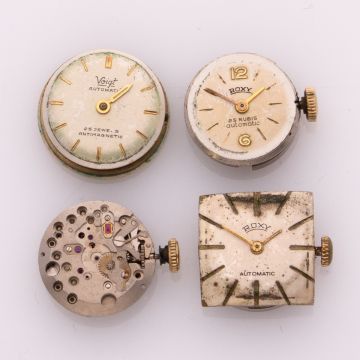 4 Automatik-Uhrwerke DUROMAT um 1955/60