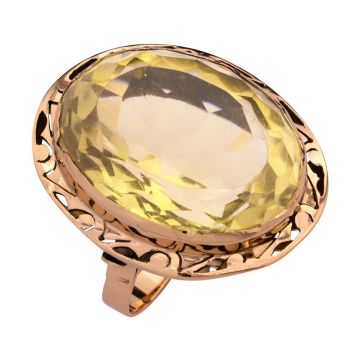 Vintage Ring mit großem Citrin