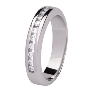 Weißgoldener Bandring mit 10 Brillanten