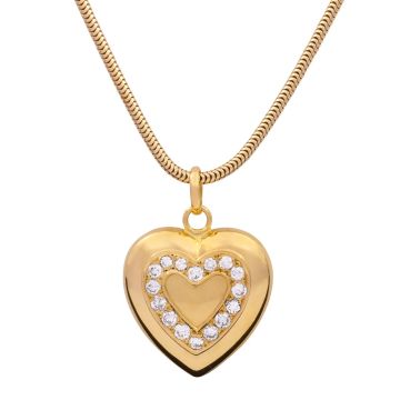 Attraktiver Herzanhänger mit Brillanten -Schlangenkette