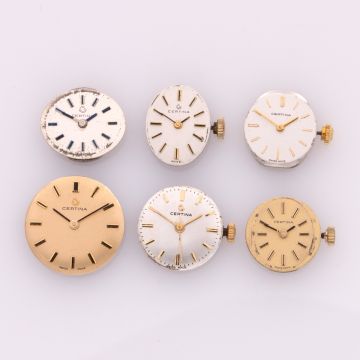 6 mechanische Uhrwerke für Damenuhren CERTINA diverse Kaliber zwischen 1960-65