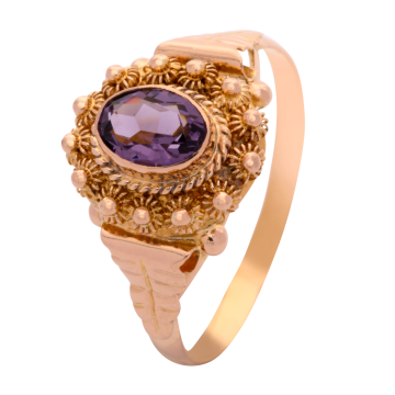 Verspielter Damenring mit Amethyst