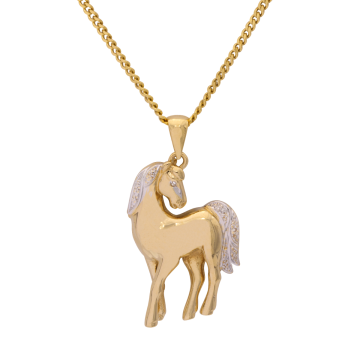 Hübscher Kettenanhänger Pferd – inkl. Flachpanzerkette