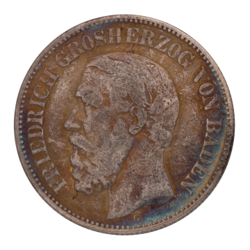 2 Mark Kursmünze Deutsches Kaiserreich Baden 1876