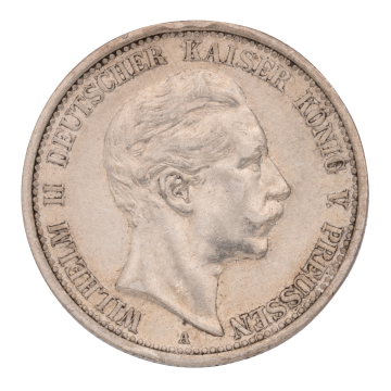 2 Mark Kursmünze Deutsches Kaiserreich Wilhelm II. Preußen 1907