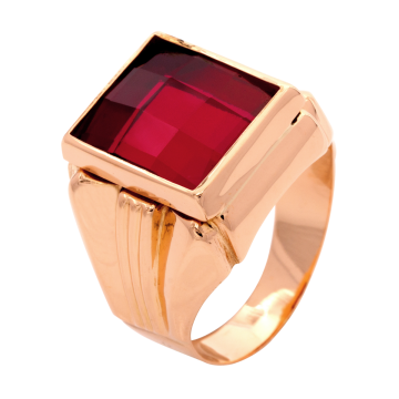 Herrenring mit Rubin Imitation