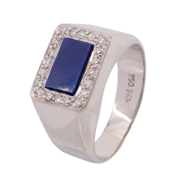 Ausdrucksvoller Damenring mit Lapis und Diamanten