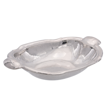 Edle Servierschale mit Hammerschlagdekor aus 830er Silber