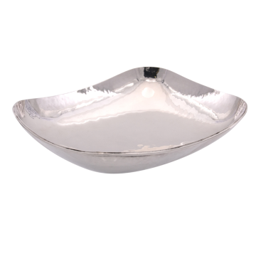 Elegante Schale mit Hammerschlagdekor in 835er Silber