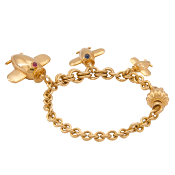 Handarbeit – Bettelarmband mit Flugzeug Charms