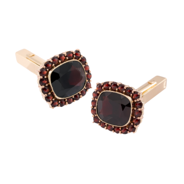 Granatbesetzte Manschettenknöpfe für Hemd oder Bluse