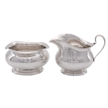 Stilvolles Art-Déco Rahmset in Silber mit Hammerschlagdekor