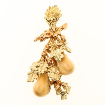 Trachten-, Jagd-Anhänger mit Grandeln in 585er Bicolor